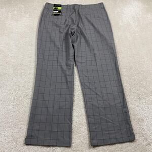 Callaway Golf Pants Mens 38x30 Gray Quiet Shade Plaid Stretch Opti Dri UPF 50